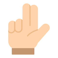 Illustration of Hand Gesture of Eight Number design icon
