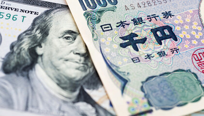 Japanese Yen and USD dollar bank note