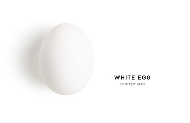 White egg isolated. Creative layout
