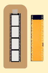 (35 mm.) film collections frame.With black space.film camera.	