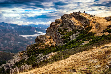 The Porrejon cliff in the Sierra Norte.  Madrid. Spain. Europe.