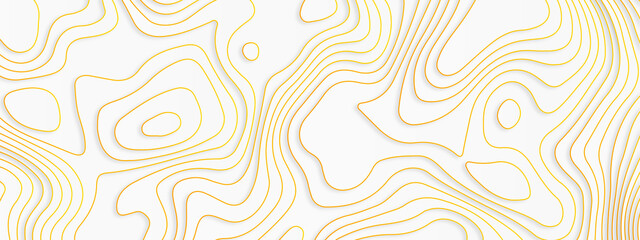 Topographic background and texture, monochrome image. 3D waves on concept of a conditional geography scheme and the terrain path. Dark on black, vector illustration.	