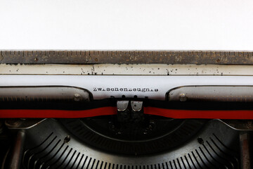 The German word Zwischenzeugnis written on an old mechanical typewriter German Text: Between...