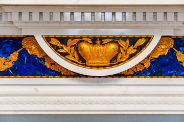 decoration of the cornice in the palace interior fragment