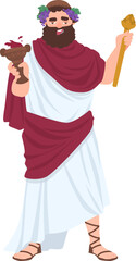 Dionysus or Bacchus God or Deity of Wine Illustration