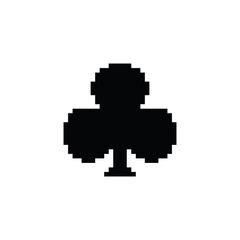 Pixel card suits icon vector for 8 bit cards