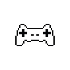 pixel gamepad icon vector. pixel art joystick sign for 8 bit games © veronchick84