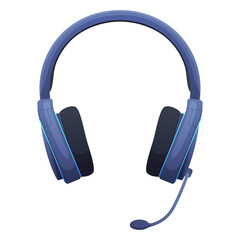 Computer headphones with microphone for virtual game playing front view vector flat illustration © Aleksandr