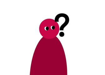 cartoon illustration of person confused question mark 