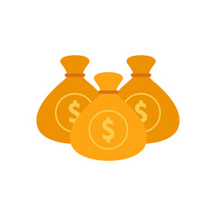 bag of money flat design vector illustration. Payment method symbol. Quality design elements. Classic style. Vector