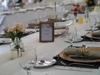 The atmosphere of the wedding ceremony in minimalist style