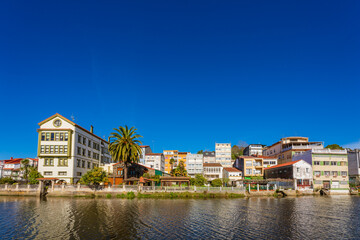 Panorama of Betanzos city in Galicia Spain by river Mandeo