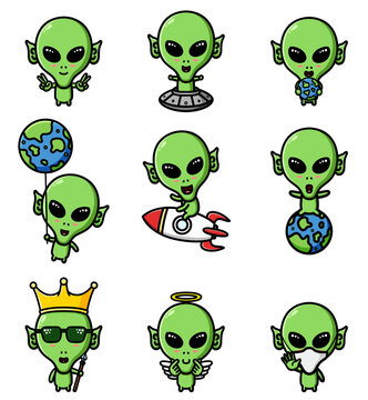 The cool alien of the mascot bundle set