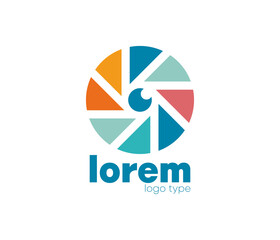 Obraz premium Colorful Eye lenses Logo type Design. Digital optical vision creative symbol concept. Eye iris scan. Corporate identity logo, company graphic design