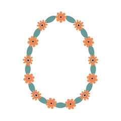 Floral spring wreath in the form of an Easter egg