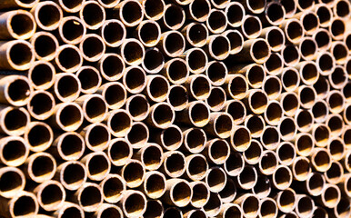 Stack of circle metal tubes