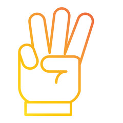 Obraz premium Illustration of Hand Gesture of Three Number design icon