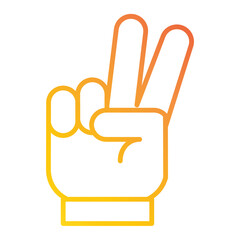 Illustration of Hand Gesture of Two Number or Peace design icon