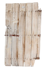 old wooden door isolated on white background