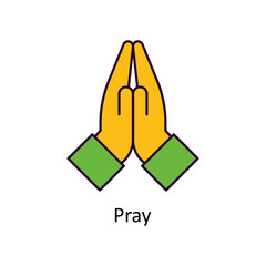Obraz premium Pray vector Filled Outline Icon Design illustration. Easter Symbol on White background EPS 10 File