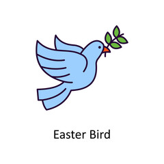 Fototapeta na wymiar Easter Bird vector Filled Outline Icon Design illustration. Easter Symbol on White background EPS 10 File