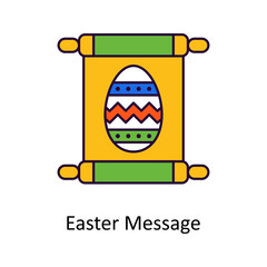 Easter Message vector Filled Outline Icon Design illustration. Easter Symbol on White background EPS 10 File