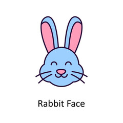 Obraz na płótnie Canvas Rabbit Face vector Filled Outline Icon Design illustration. Easter Symbol on White background EPS 10 File