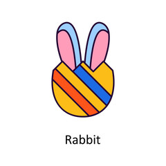 Rabbit vector Filled Outline Icon Design illustration. Easter Symbol on White background EPS 10 File