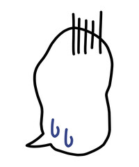 黒い線と白い塗りの困ったイメージの吹き出し