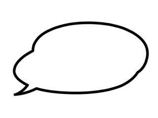 黒い線と白い塗りの吹き出し素材