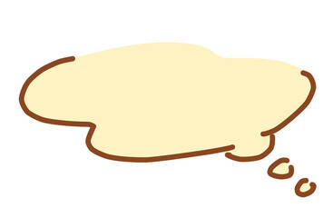 黄色い塗りの考えてるイメージの吹き出し