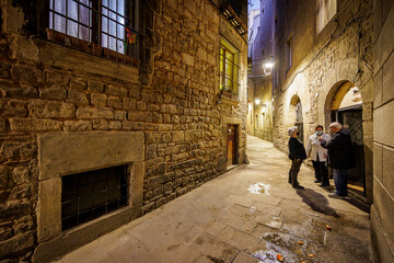 Obraz premium Sinagoga mayor de el Call Jueu, Barrio judio de Barcelona, Cataluña, España Barcelona, Catalonia, Spain