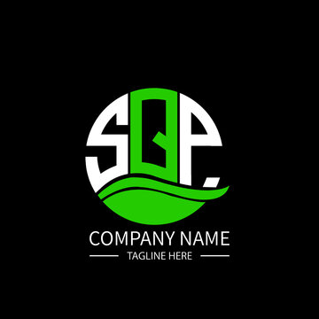 SQP logo monogram isolated on circle element design template, SQP letter logo design on black background. SQP creative initials letter logo concept.  SQP letter design.