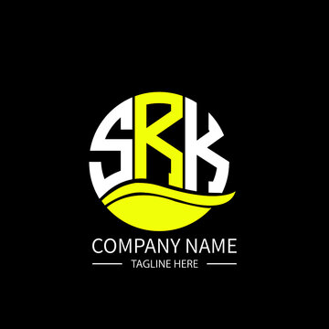 SRK logo monogram isolated on circle element design template, SRK letter logo design on black background. SRK creative initials letter logo concept.  SRK letter design.
