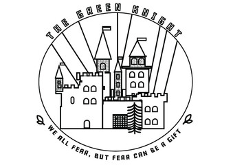 Castle drawn isolated on white, vector