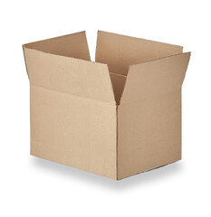 cardboard open box on white background isolate