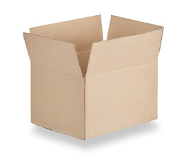 cardboard open box on white background isolate