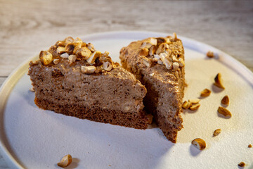 chocolate three-layer sponge cake