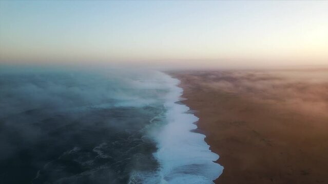 a drone view of Labenne beach in the Landes in France