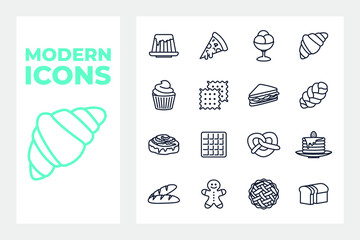 Bakery shop set icon symbol template for graphic and web design collection logo vector illustration