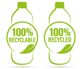 Symbol plastic bottle recycled eco friendly