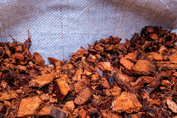 Chopped coconut husks for use as planting material