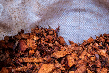 Chopped coconut husks for use as planting material