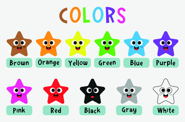 Stars poster on colors for children