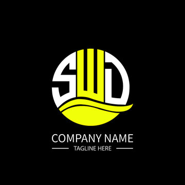 SWD logo monogram isolated on circle element design template, SWD letter logo design on black background. SWD creative initials letter logo concept.  SWD letter design.
