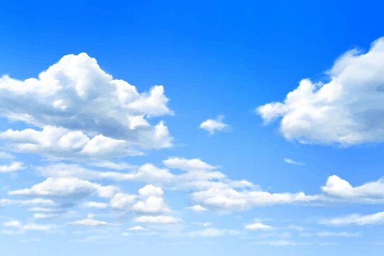 雲のある青空の美しい初夏のイメージフレーム背景素材
