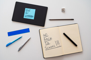 Notebook with the text 