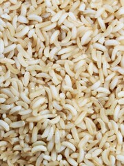 white cooked rice grains closeup