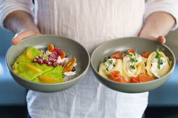 Crepes with cottage cheese