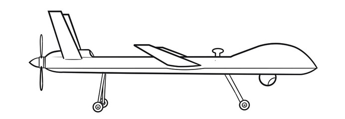 Vector stock illustration of military combat drone.